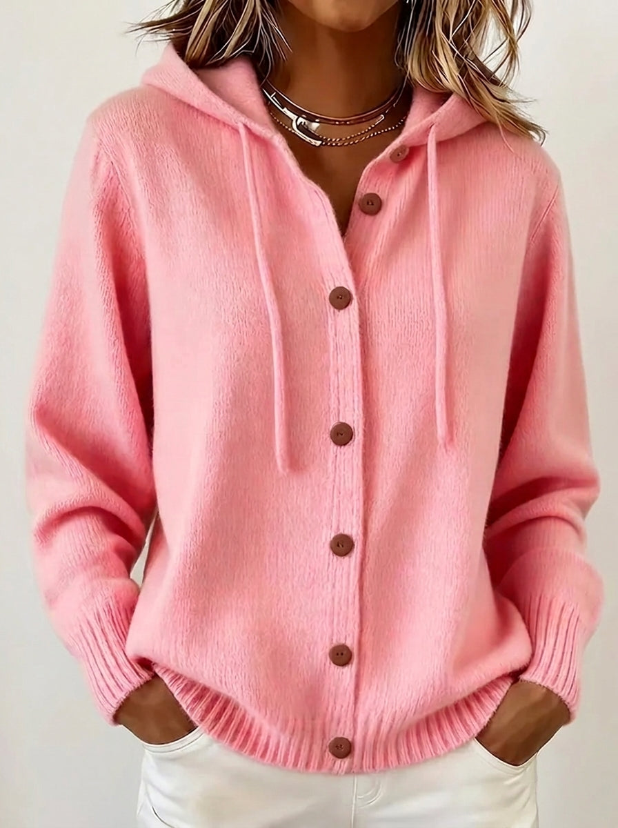 Brenda | Cárdigan Hoodie de Punto Acogedor con Botones